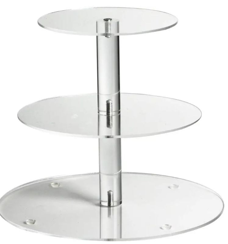 Photo 1 of 3 Tier circle Clear Acrylic Cupcake Stand