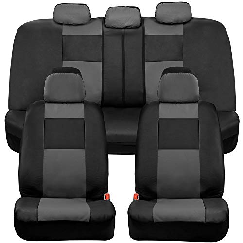 Photo 1 of BDK Croc Skin Faux Leather Car Seat Covers, Full Set Gray – Front and Back Split Bench Seat Covers, Airbag Compatible, Interior Covers for Cars Truc
