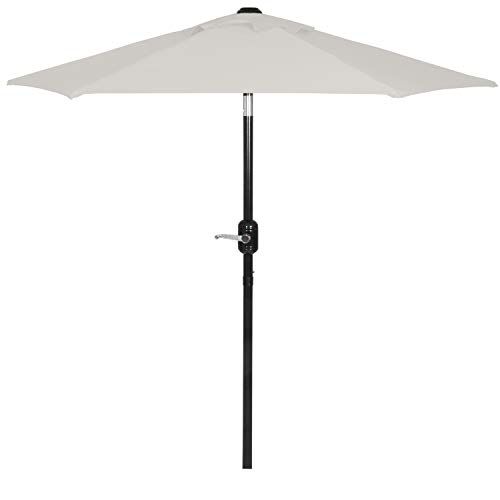 Photo 1 of 6 Ft Outdoor Patio Umbrella, Easy Open/Close Crank and Push Button Tilt Adjustment - Beige Market Umbrellas
