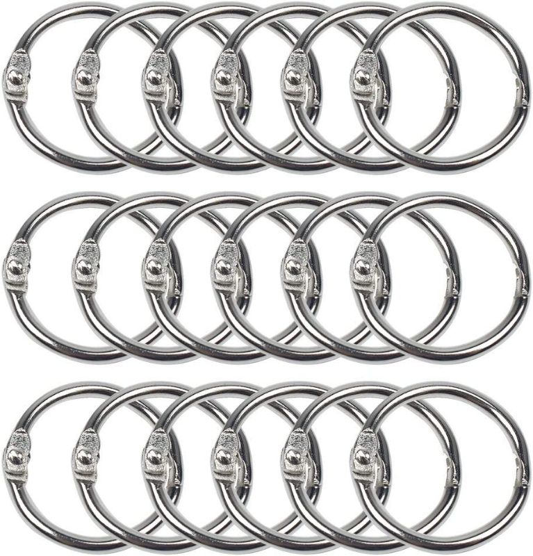 Photo 1 of 50 Pcs Binder Rings, 1 Inch Metal Book Ring Index Card Rings Nickel Plated Steel Book Rings for School, Home, Office Supplier (Silver)
