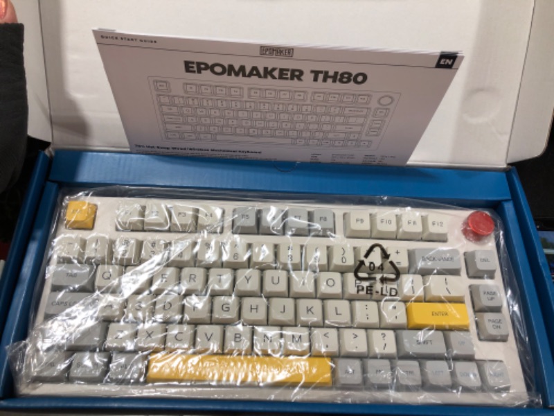 Photo 2 of EPOMAKER Theory TH80 75% Hot Swappable RGB 2.4Ghz/Bluetooth 5.0/Wired Mechanical Gaming Keyboard with MDA PBT Keycaps, Large Capacity Battery, Knob Control for Windows/Mac
