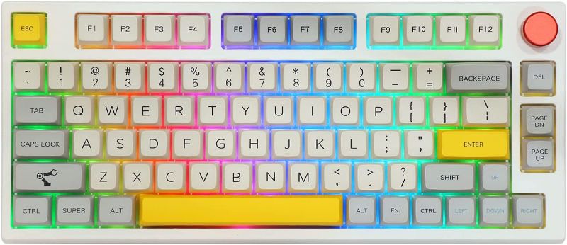 Photo 1 of EPOMAKER Theory TH80 75% Hot Swappable RGB 2.4Ghz/Bluetooth 5.0/Wired Mechanical Gaming Keyboard with MDA PBT Keycaps, Large Capacity Battery, Knob Control for Windows/Mac
