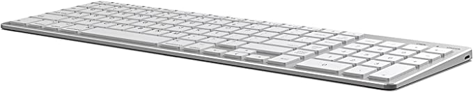 Photo 1 of Bluetooth Keyboard for Mac OS, Ultra Slim Wireless Keyboard, Rechargeable Bluetooth Keyboard for Mac OS/iOS MacBook, MacBook Air/iMac, iPhone, iPad -White Silver
