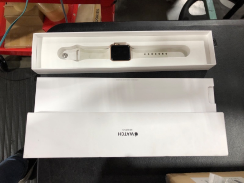 Photo 2 of Apple Watch Series 3 GPS, 38mm Silver Aluminum Case, White Sport Band
