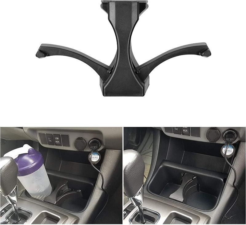 Photo 1 of A & UTV PRO Cup Holder Divider Insert Center Console Compatible with Toyota Tacoma Toyota Tacoma 2005-2010,Sequoia 2008-2018 Car Cupholder Accessories
