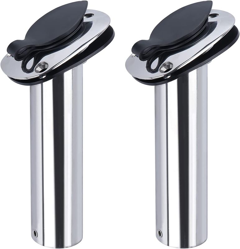 Photo 1 of 2 Pack Fishing Rod Holder Stainless Steel Boat Rod Holder Flush Mount for Marine Yacht
