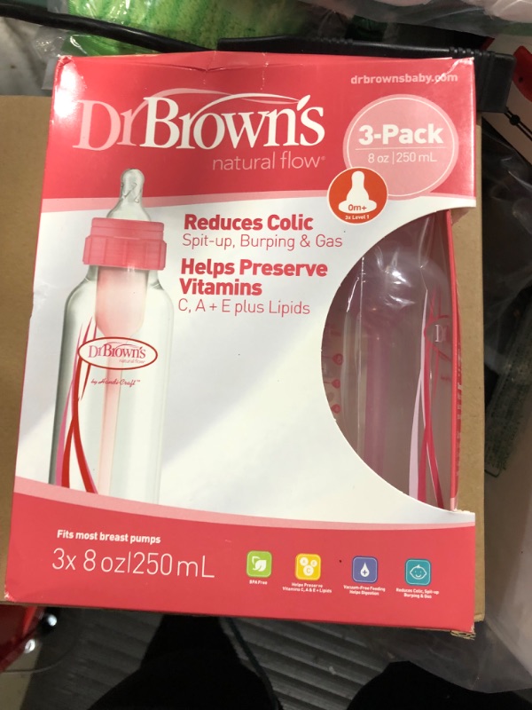 Photo 2 of Dr. Brown's Standard Bottle, Pink, 8 oz - 3 count