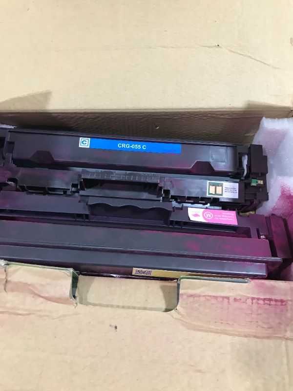 Photo 2 of Cool Toner Compatible Toner Cartridge Replacement for Canon 055H 055 MF743Cdw Toner Canon imageCLASS MF741Cdw MF746Cdw MF745Cdw MF743 LBP664Cdw Printer (Black Cyan Magenta Yellow
one is broken 