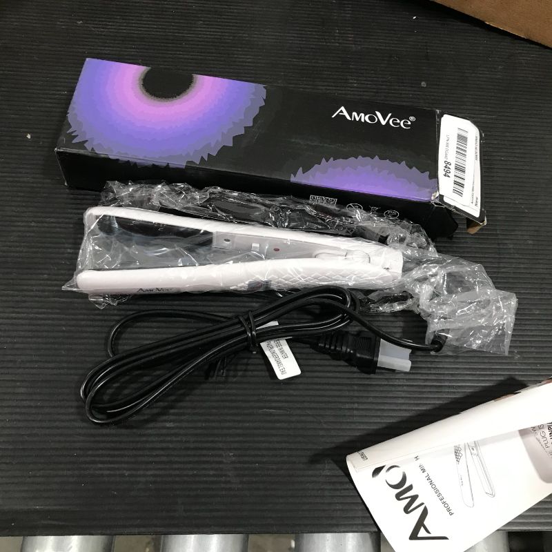 Photo 2 of AmoVee Mini Flat Iron Nano-Titanium Hair Straightener Dual Voltage for Travel