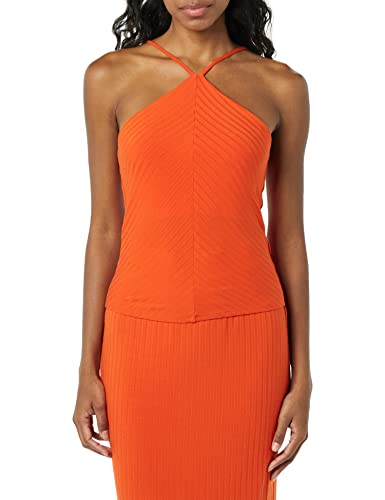 Photo 1 of Amazon Brand Daily Ritual Women's Wide Rib Cropped T-Strap Cami Top Shirt, -Rust Orange, Large
