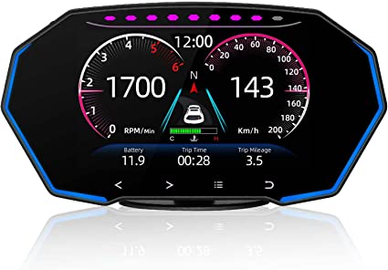 Photo 1 of Digital OBDII Speedometer, ACECAR Car Head Up Display with OBD2/EUOBD Interface, Plug and Play HUD with Vehicle Speed KM/h MPH, RPM, Clock, OverSpeed Warning, for Most Vehicles After 2008
