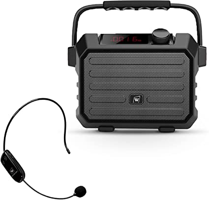 Photo 1 of 30W Rechargeable Portable Mini Pa Speaker System Wireless Headset Mic, Personal Voice Amplifier for Teaching, Karaoke Speaker with Echo, TWS, FM, REC, Supports Bluetooth/USB/TF Card/Aux-in for Party
