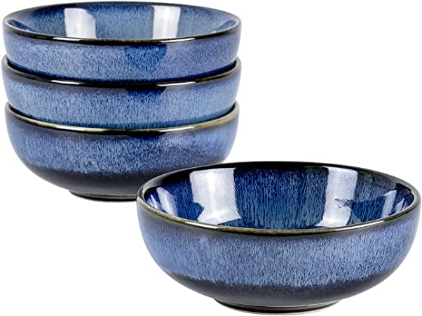 Photo 1 of  Ceramic Bowls Set - Salads and Pasta Bowls, 18 Oz Serving Bowl for Cereal, Dinner Soup, Dessert, Microwave Oven and Dishwasher Safe, Reactive Olive (Set of 4)