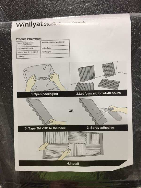 Photo 2 of 60 Pack Acoustic Panel Polyurethane Foam Sound Proof Acoustic Treatment Room Kit for Absorbing Sound on Walls, 1" X 12" X 12" Sound-proof Material for Home Studio Ceiling (60 PACK) (60PCS)