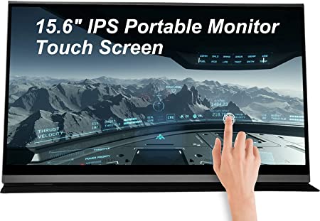 Photo 1 of Portable Touch Screen Monitor Ruvihya 15.6" IPS FHD High Level 10-Point Touchscreen Monitor, Dual USB-C HDMI Travel Touch Display, 100% sRGB, Eye Care, Built in Speakers, with Adjustable Smart Cover