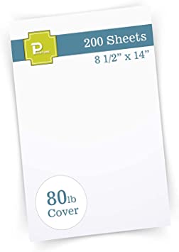 Photo 1 of Printure Pure White Legal Size Cardstock (8 1/2” X 14”) - Heavyweight 80lb Cover - Great for Menu Paper, Documents, & Programs 200 sheets