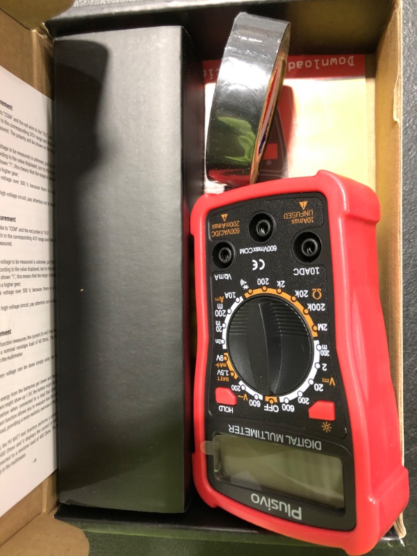 Photo 2 of  Multimeter 2000 Counts Digital Multimeter with DC AC Voltmeter and Ohm Volt Amp Tester ; Measures Voltage, Current, Resistance; Tests Live Wire, Continuity