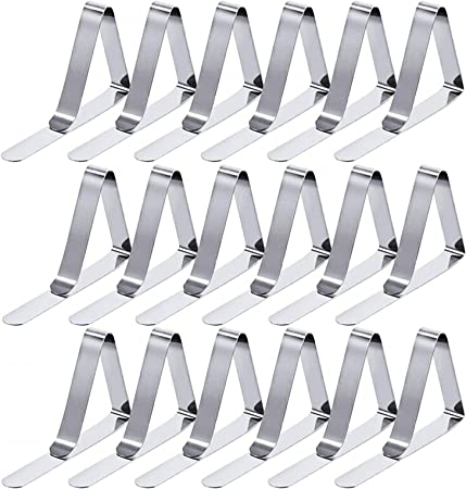 Photo 1 of 18Pack Tablecloth Clips, Stainless Steel Picnic Table Clips, Table Cover Clamps Clips, Table Cloth Holders Used for Restaurant Picnic, Patio, Wedding and Graduation Party.YULIFST
