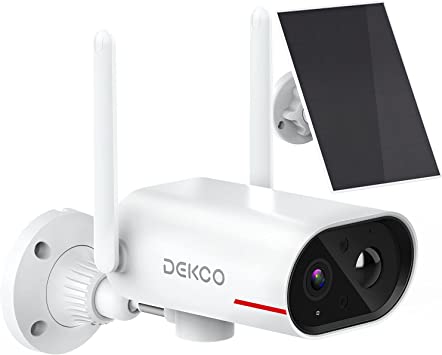 Photo 1 of Wireless Outdoor Security Camera for Home Security - DEKCO 260° View Range Solar Security Camera, Two-Way Audio, Simple Setup, Night Vision, Motion Detection WiFi Surveillance & Security Cameras