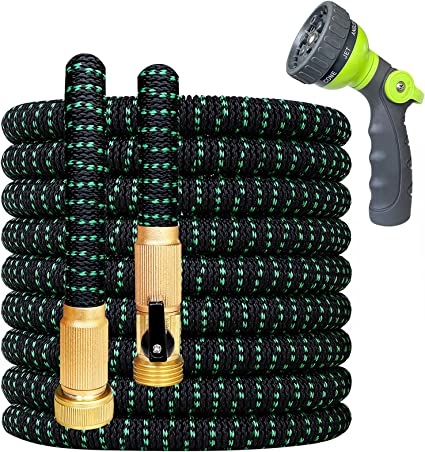 Photo 1 of 360Gadget Expandable and Flexible Garden Hose 25 ft Water Hose with 3/4" Brass Fittings and 8 Function Sprayer Nozzle, Retractable, Kink Free, Collapsible, Lightweight Hose for Outdoors