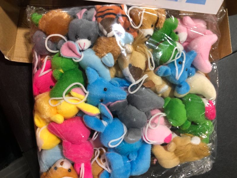 Photo 2 of Fovths 48 Pieces Mini Plush Animals Toys Set Lovely Small Stuffed Animal Keychain Decor for Easter Hunts, Party Favors, Carnival Prizes, Egg Hunt Supplies, Goodie Bag Fillers