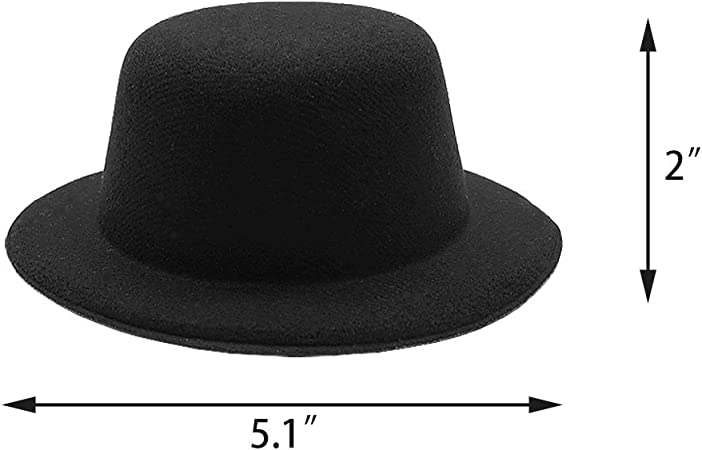 Photo 1 of 5 pcs Black Mini Formal Hats Miniature Hats for DIY Crafts Hair Accessories Decorate?5.1"/13cm)
