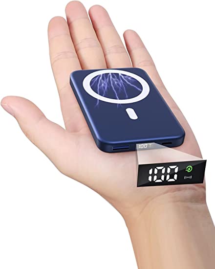 Photo 1 of DEKSMO Wireless Power Bank 10000mAh Fast Charging,Wireless Magnetic Portable Charger USB C PD 22.5W, 20W Mini Slim Laptop Girl Phones Battery Pack for iPhone 13/12/11/10 Pro Max/Mag-Safe/Samsung