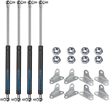 Photo 1 of ARANA 4 Pcs Set 15 inch 100N/22.5LB Gas Struts Spring Shocks Lift Supports with L Type Mount Brackets, for Lightweight Cabinet Tool Box Lid Storage Toy Box (Support Weight: 35-50 Lbs for 4 Struts 