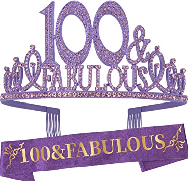 Photo 1 of 100th Birthday, 100th Birthday Gifts for Women, 100th Birthday Crown, 100th Birthday Decorations for Women, 100th Birthday Party Supplies, 100th Birthday Tiaras for Women, 100th Birthday Banner