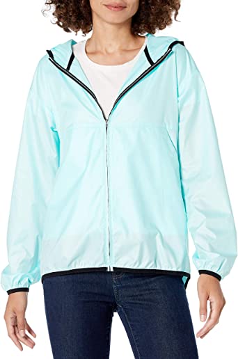 Photo 1 of Amazon Essentials Women’s Water-Resistant Full-Zip Packable Windbreaker SMALL