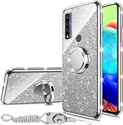 Photo 1 of Case for TCL 4X 5G (T601DL), Alcatel TCL 20A 5G (T768S) Glitter Phone Case with Cute Kickstand