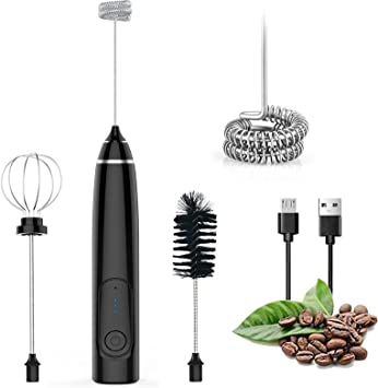 Photo 1 of  Portable Rechargeable 3 Speed Coffee Frother with 2 Stainless Whisk and 1 Cleaning Brush