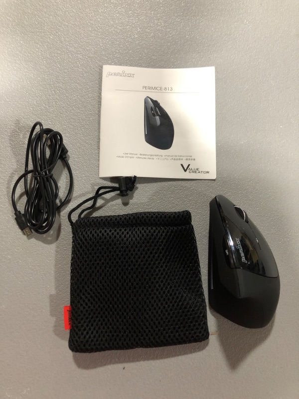 Photo 2 of Bluetooth Vertical Mouse - Wireless 3-in-1 Multi-Device Technology - Travelling Carry Bag - Black - Right Handed