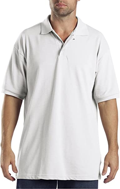 Photo 1 of 3XL-Dickies Men's Big Short-Sleeve Pique Polo Shirt- white