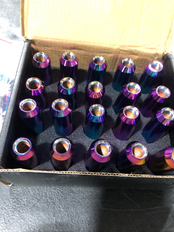 Photo 2 of 20PCS 60MM Spikes Lug Nuts Steel Extended Tuner Nuts for Rims M12X1.5 (Neo Chrome)