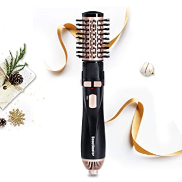 Photo 1 of BEAUTIMETER 1200W Hot Air Spin Brush Kit, 3 in 1 Hair Dryer and Styler, Negative Ionic Hair Care, Black & Gold