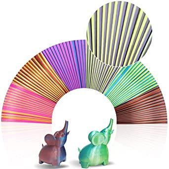 Photo 1 of 6 Double Colors, 2 Colors in 1 Filament, Extra Long 3D Pen /Printer Filament 120 Feet, Premium PLA, Each Color 20 Feet, Bonus 100 Stencils Ebook Included by So Nice