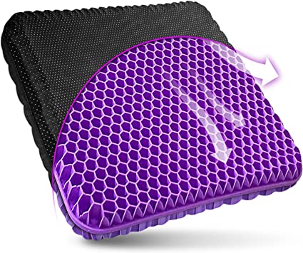 Photo 1 of Gel Seat Cushion for Long Sitting- Purple Gel Seat Cushion with honeycomb design