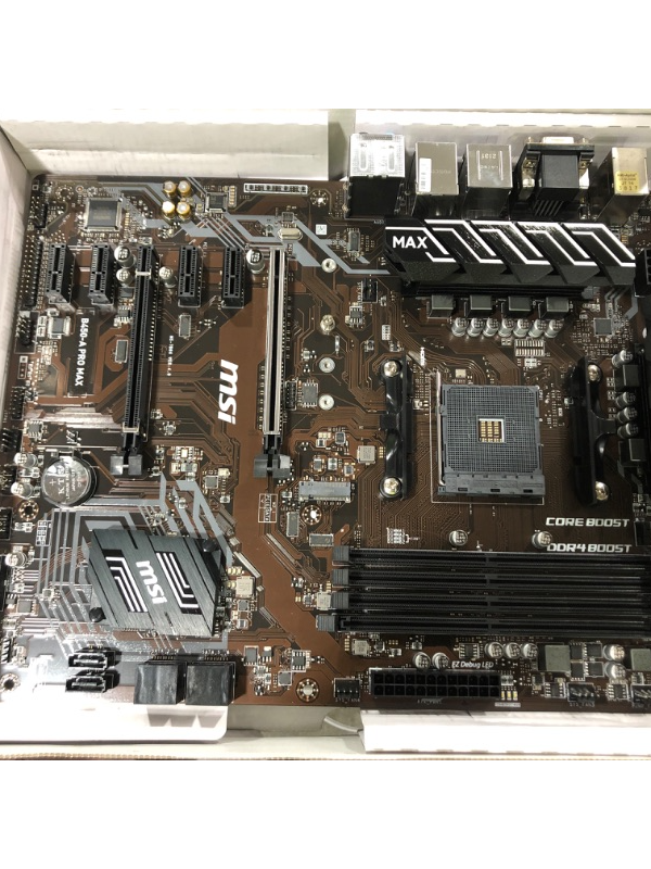 Photo 2 of MSI ProSeries AMD Ryzen 2ND and 3rd Gen AM4 M.2 USB 3 DDR4 D-Sub DVI HDMI Crossfire ATX Motherboard (B450-A Pro Max) (B450APROMAX)