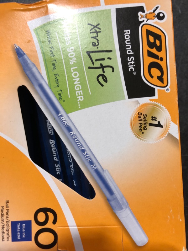 Photo 2 of BIC Medium Round Stick Ballpoint Stick Pen Blue Ink (60-Pack)