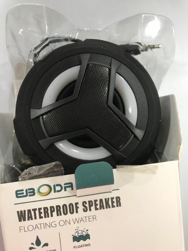 Photo 2 of EBODA Bluetooth Shower Speaker, Portable Bluetooth Speakers, IP67 Waterproof Outdoor Speaker Wireless with LED Light, Floating, 2000mAh, True Wireless Stereo for Pool, Kayak, Bike, Golf, Gifts -Black