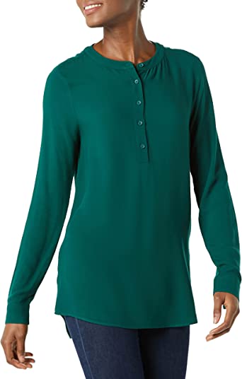Photo 1 of Amazon Essentials Women's Long-Sleeve Woven Blouse LARGE 