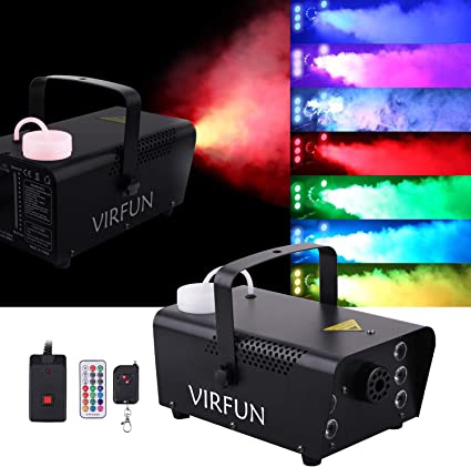 Photo 1 of Fog Machine, 6 LED Lights with 12 Colors Effect, VIRFUN Smoke Machine with Wireless&Wired Remote Control for Parties Halloween Wedding and Stage Effect, 500ml Tank