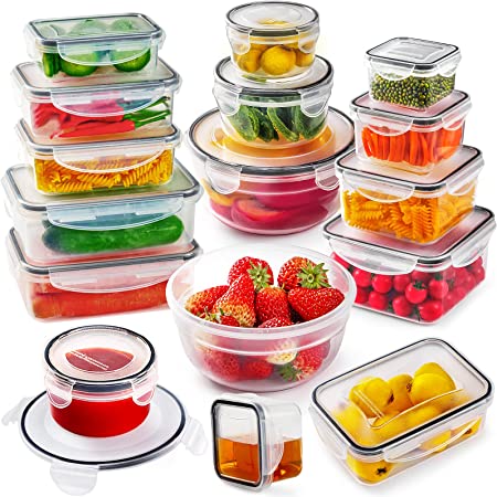 Photo 1 of 32 PCS Food Storage Containers with Airtight Lids(16 Stackable Plastic Containers with 16 Lids), BPA-Free Pantry Organization and Storage, Containers Sets for Kitchen Organization, Lunch Containers