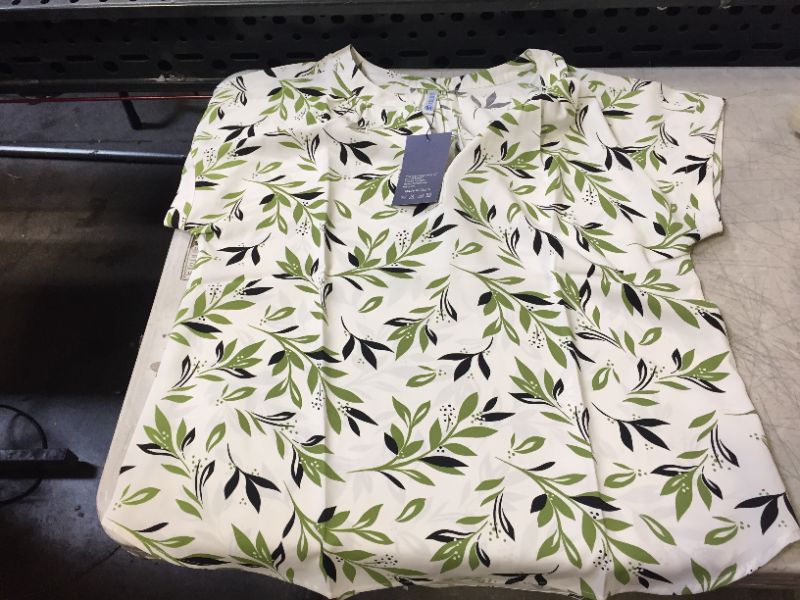 Photo 1 of LILBETTER Women's Loose Casual Short Sleeve V-Neck Chiffon Top T-Shirt Blouse size M
