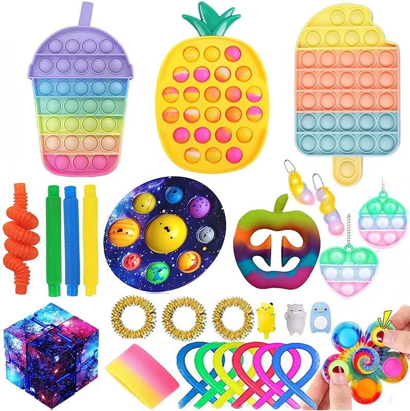 Photo 1 of Fidget Packs Sensory Fidget Toys Set with Planet Pop , Easter Basket Stuffers, Stress Relive Anxiety Relief Fidget Toys Packs (Pack A)
