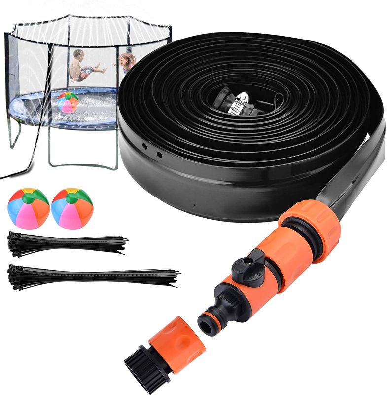 Photo 1 of HANGRUI Trampoline Sprinkler for Kids, 49ft/15M Outdoor Trampoline Water Sprinklers Accessories, Trampoline Spray Water Park for Backyard Fun Summer Water Play Toys Games for Boys and Girls
