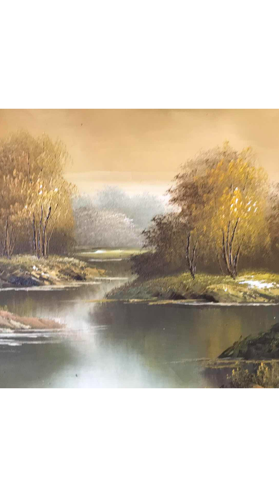 Photo 5 of FRAMED OIL ON CANVAS ARTWORK RIVER 44” X 32”