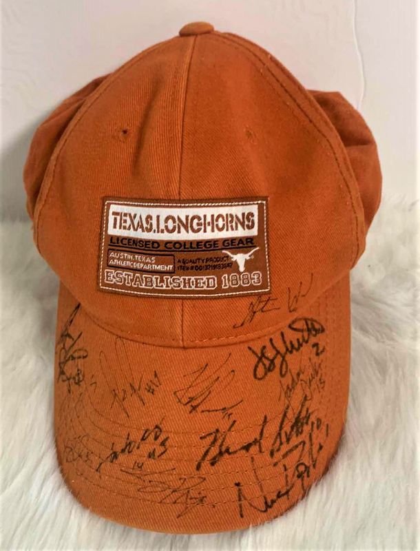 Photo 1 of SIGNED LONGHORNS FOOTBALL CAP LICENSED COLLEGE GEAR