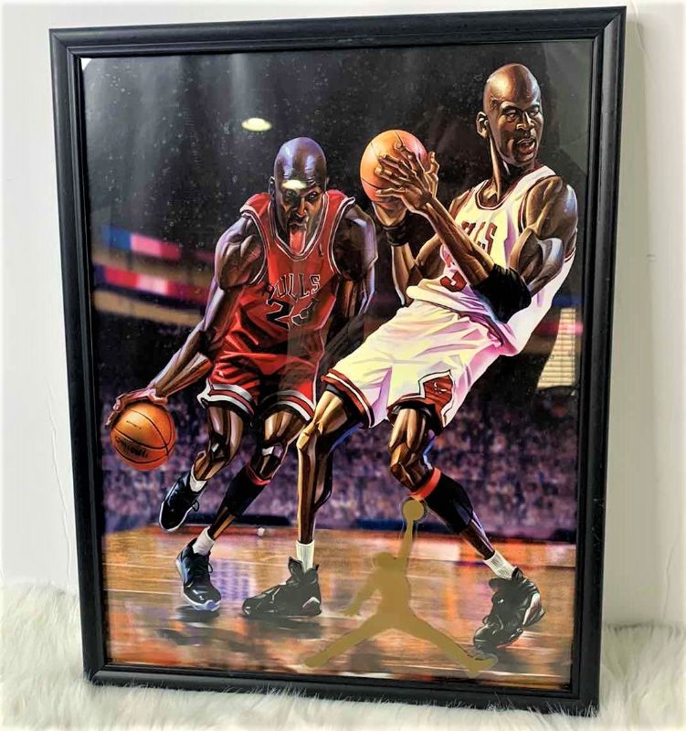 Photo 1 of ARTWORK, FRAMED BASKETBALL, MICHAEL JORDAN, 12” x 15”